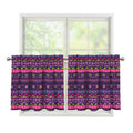 Purple Native Tribal Pattern Print Tier Curtains