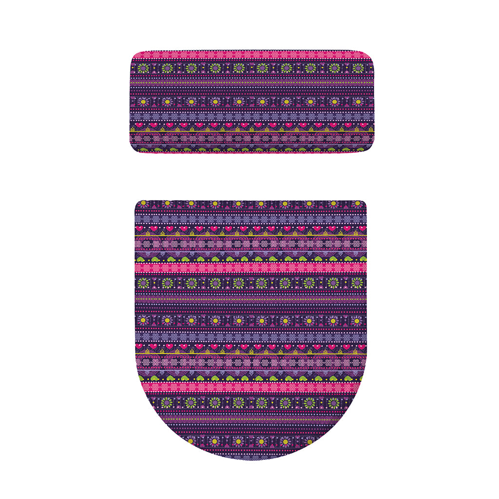 Purple Native Tribal Pattern Print Toilet Lid And Tank Cover Set