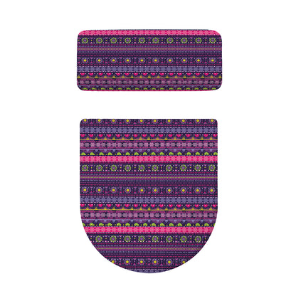 Purple Native Tribal Pattern Print Toilet Lid And Tank Cover Set