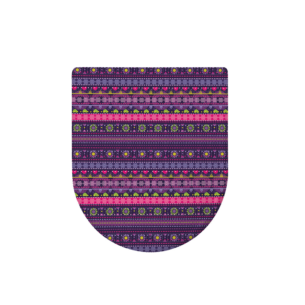 Purple Native Tribal Pattern Print Toilet Lid Cover