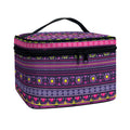 Purple Native Tribal Pattern Print Travel Makeup Bag
