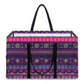 Purple Native Tribal Pattern Print Utility Tote Bag