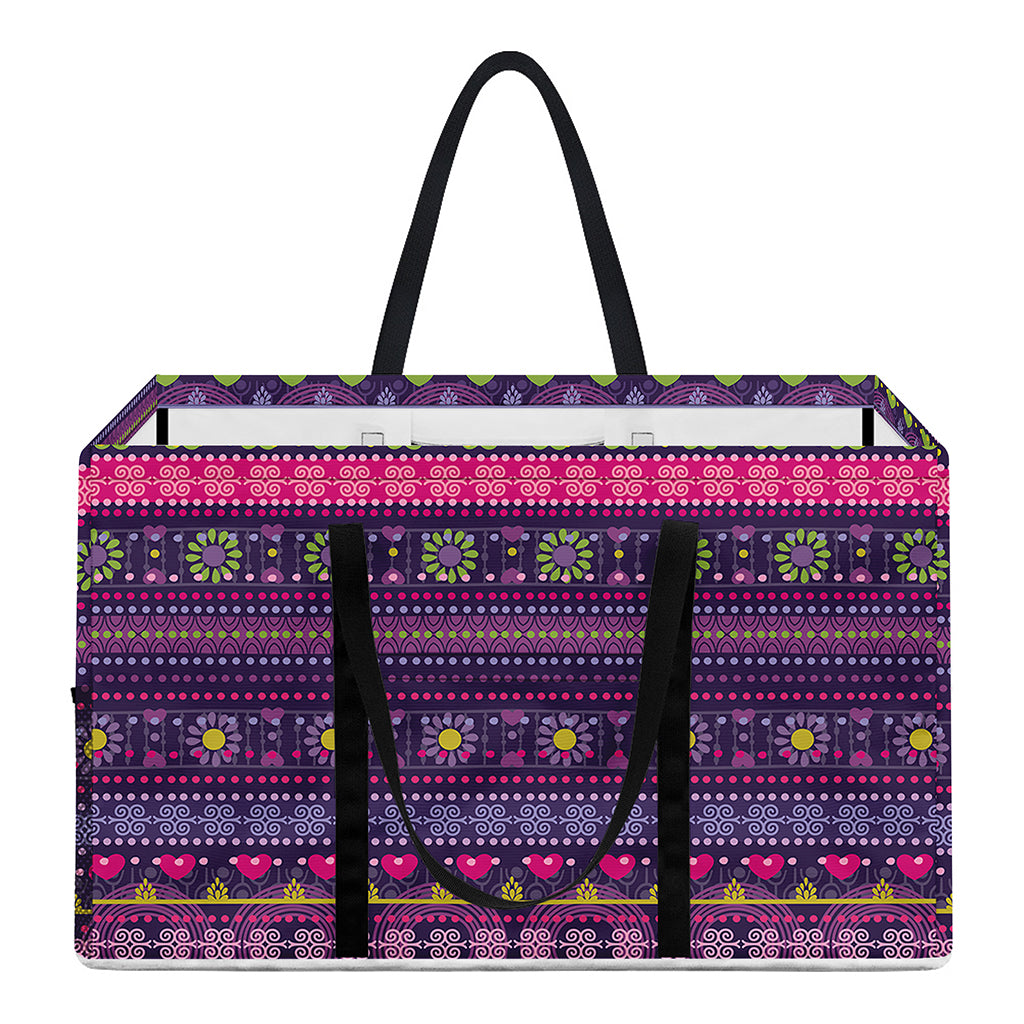 Purple Native Tribal Pattern Print Utility Tote Bag