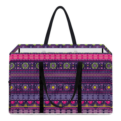 Purple Native Tribal Pattern Print Utility Tote Bag