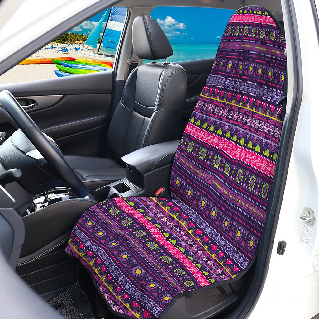 Purple Native Tribal Pattern Print Waterproof Car Seat Cover