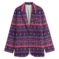 Purple Native Tribal Pattern Print Women's Blazer