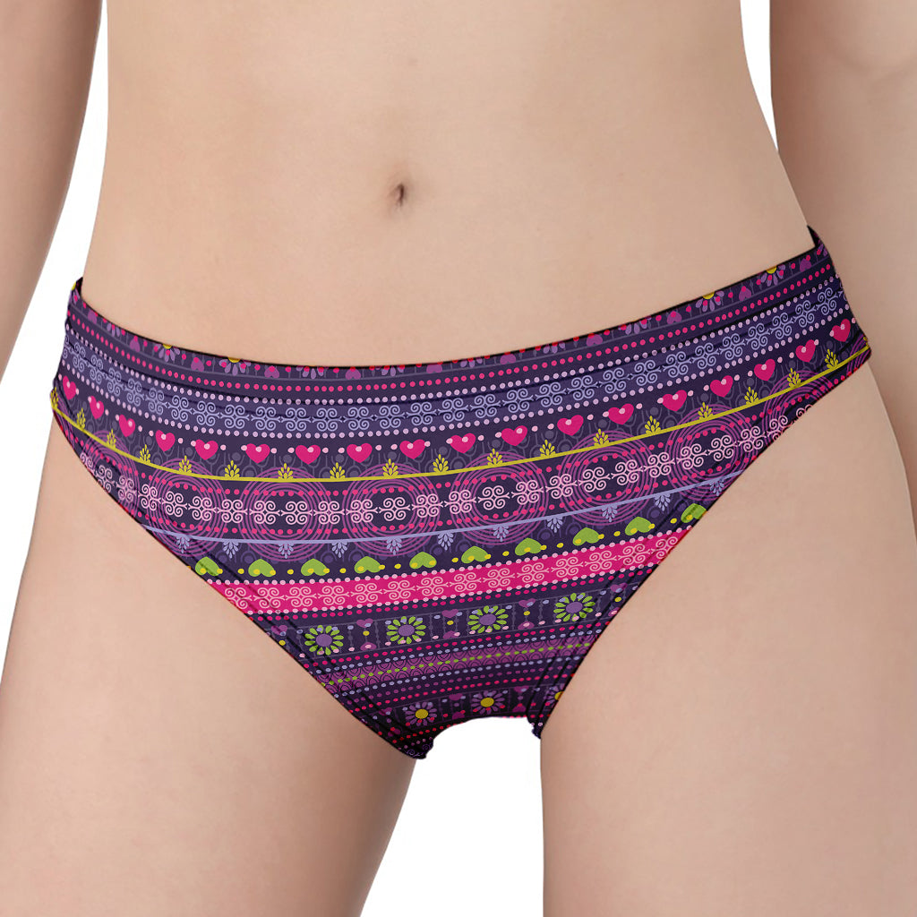 Purple Native Tribal Pattern Print Women's Panties