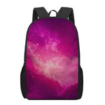 Purple Nebula Cloud Galaxy Space Print 17 Inch Backpack