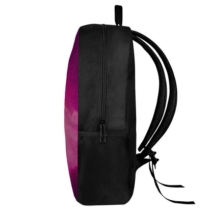 Purple Nebula Cloud Galaxy Space Print 17 Inch Backpack