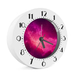 Purple Nebula Cloud Galaxy Space Print Alarm Clock