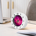 Purple Nebula Cloud Galaxy Space Print Alarm Clock