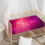 Purple Nebula Cloud Galaxy Space Print Baby Crib Sheet