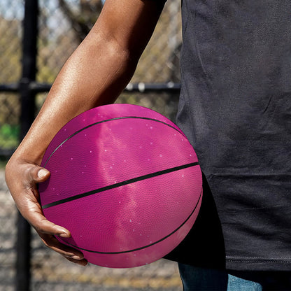 Purple Nebula Cloud Galaxy Space Print Basketball