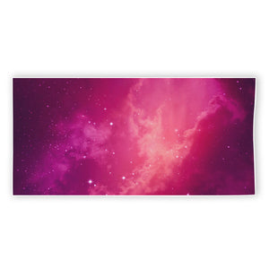 Purple Nebula Cloud Galaxy Space Print Beach Towel