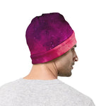 Purple Nebula Cloud Galaxy Space Print Beanie