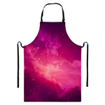 Purple Nebula Cloud Galaxy Space Print Bib Apron With Pocket