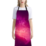 Purple Nebula Cloud Galaxy Space Print Bib Apron With Pocket