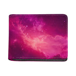 Purple Nebula Cloud Galaxy Space Print Bifold Wallet