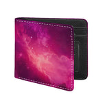 Purple Nebula Cloud Galaxy Space Print Bifold Wallet