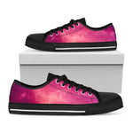 Purple Nebula Cloud Galaxy Space Print Black Low Top Sneakers