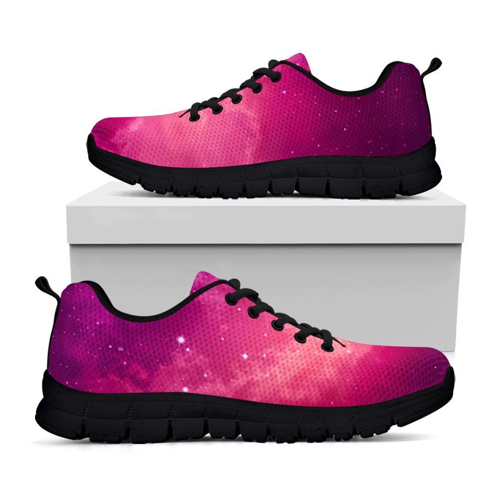 Purple Nebula Cloud Galaxy Space Print Black Running Shoes