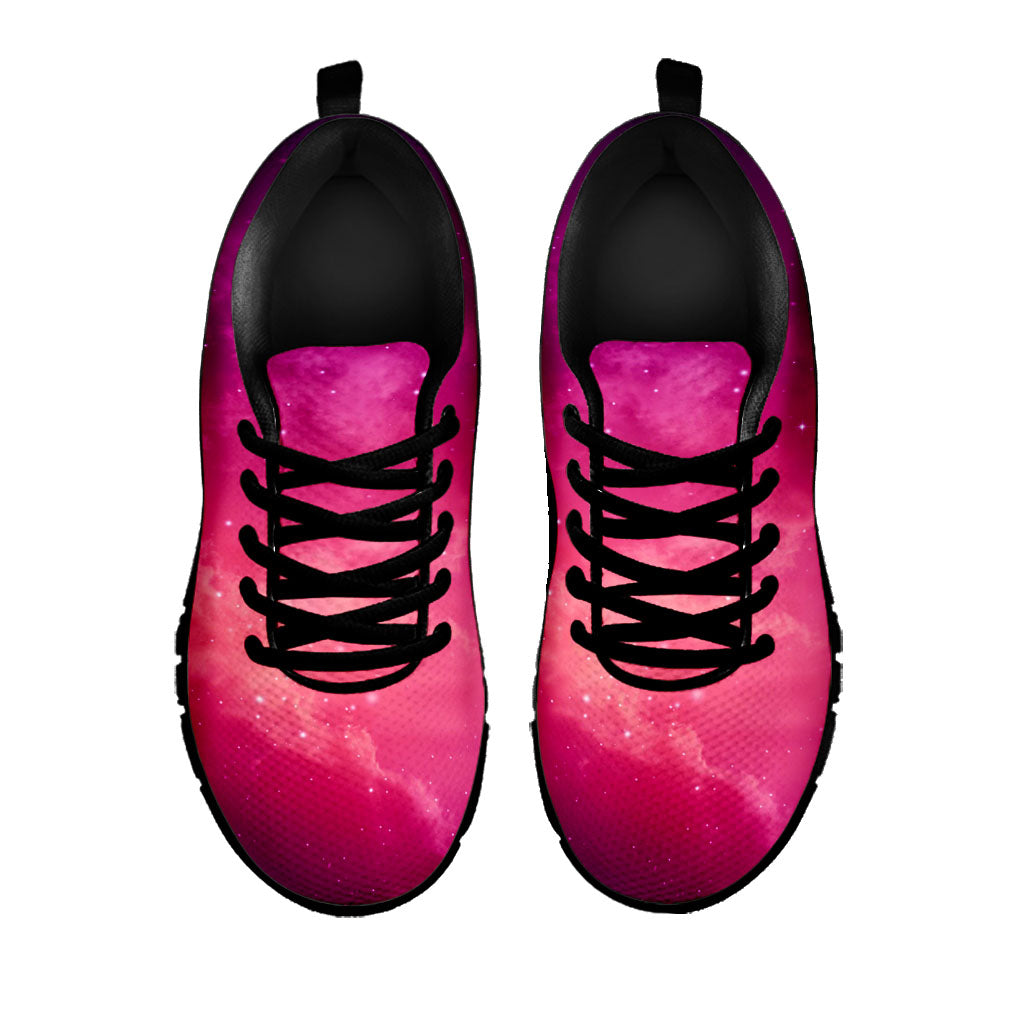 Purple Nebula Cloud Galaxy Space Print Black Running Shoes