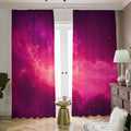Purple Nebula Cloud Galaxy Space Print Dimout Pencil Pleat Curtains