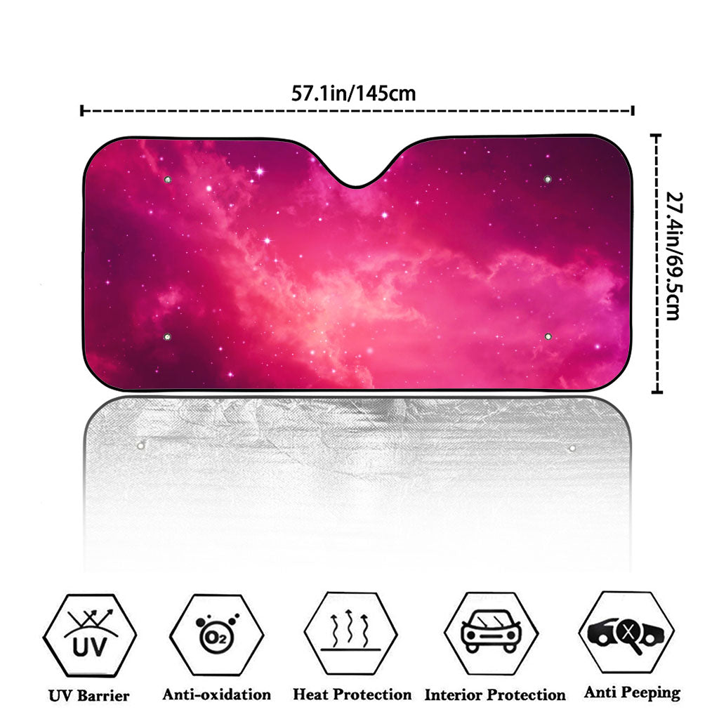 Purple Nebula Cloud Galaxy Space Print Car Windshield Sun Shade