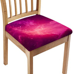 Purple Nebula Cloud Galaxy Space Print Chair Cushion Cover