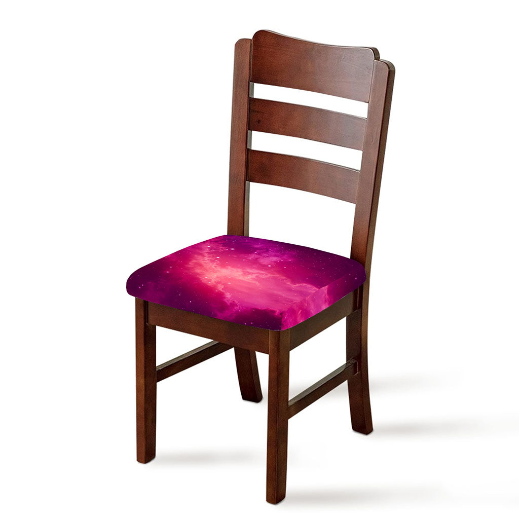 Purple Nebula Cloud Galaxy Space Print Chair Cushion Cover