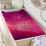 Purple Nebula Cloud Galaxy Space Print Changing Pad Cover