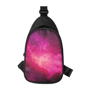 Purple Nebula Cloud Galaxy Space Print Chest Bag