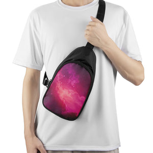 Purple Nebula Cloud Galaxy Space Print Chest Bag