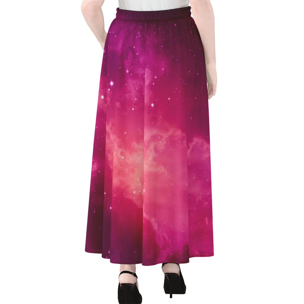 Purple Nebula Cloud Galaxy Space Print Chiffon Maxi Skirt