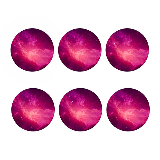 Purple Nebula Cloud Galaxy Space Print Coaster Set