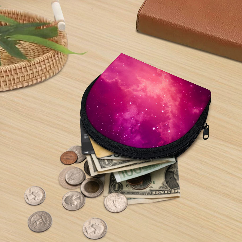 Purple Nebula Cloud Galaxy Space Print Coin Purse