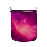 Purple Nebula Cloud Galaxy Space Print Collapsible Laundry Basket