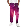 Purple Nebula Cloud Galaxy Space Print Cotton Sweatpants