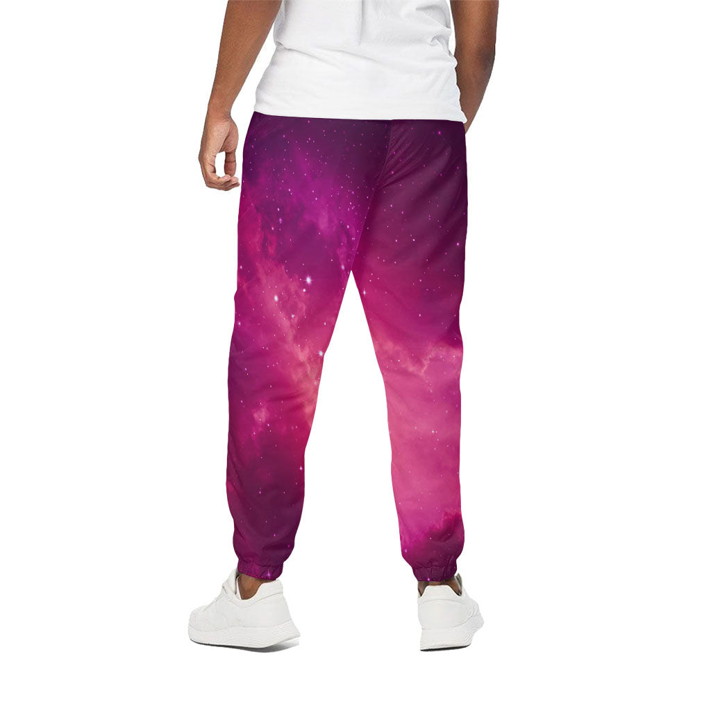 Purple Nebula Cloud Galaxy Space Print Cotton Pants
