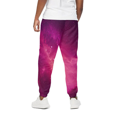 Purple Nebula Cloud Galaxy Space Print Cotton Pants