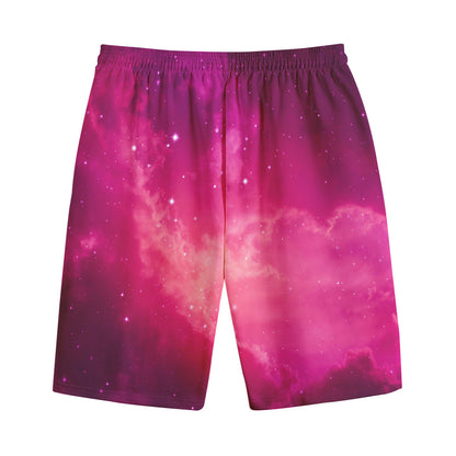 Purple Nebula Cloud Galaxy Space Print Cotton Shorts