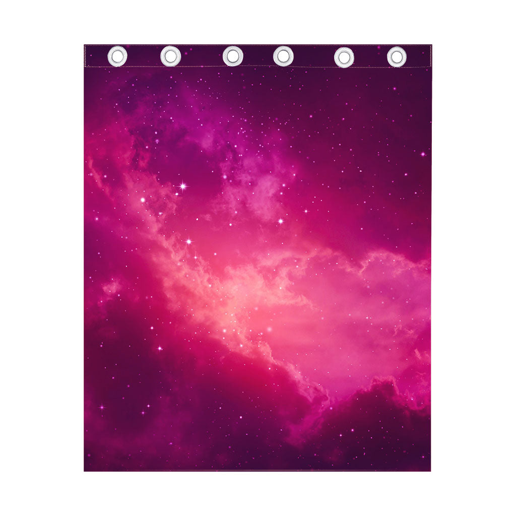 Purple Nebula Cloud Galaxy Space Print Curtain