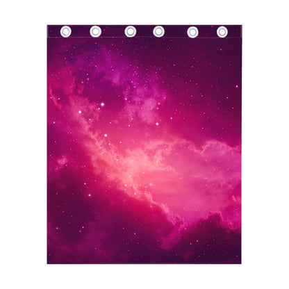 Purple Nebula Cloud Galaxy Space Print Curtain