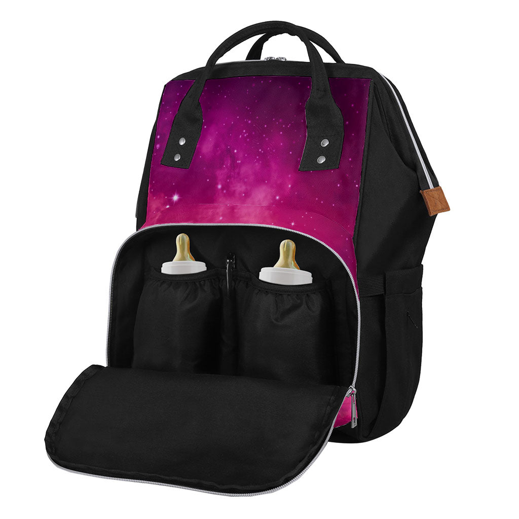 Purple Nebula Cloud Galaxy Space Print Diaper Bag