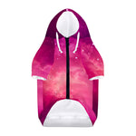 Purple Nebula Cloud Galaxy Space Print Dog Zip Up Hoodie