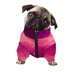 Purple Nebula Cloud Galaxy Space Print Dog Zip Up Jacket