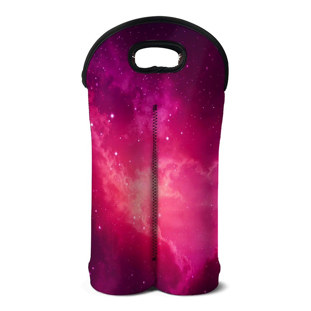 Purple Nebula Cloud Galaxy Space Print Double Neoprene Wine Tote