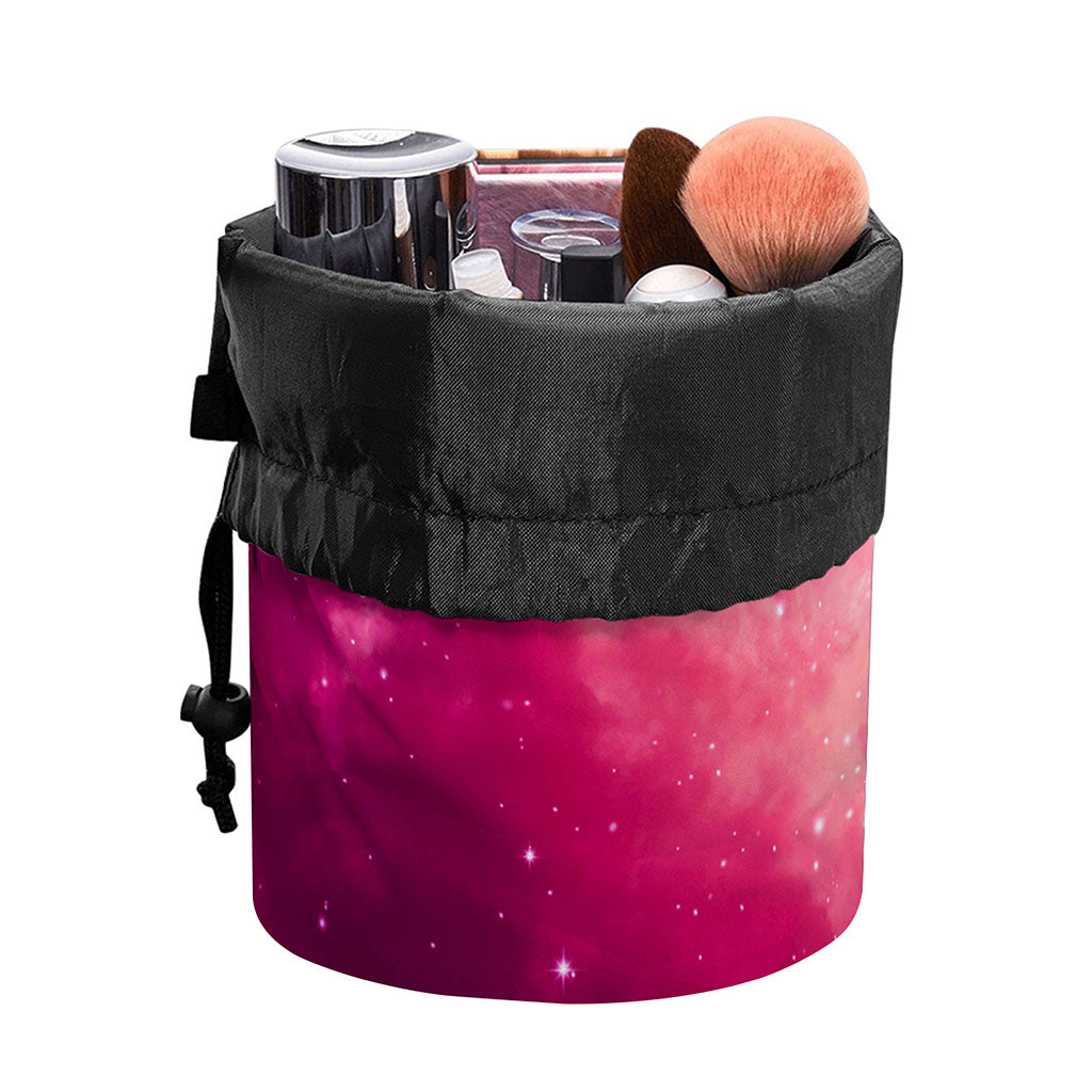 Purple Nebula Cloud Galaxy Space Print Drawstring Makeup Bag