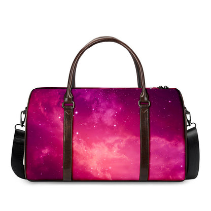 Purple Nebula Cloud Galaxy Space Print Duffle Bag