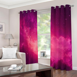 Purple Nebula Cloud Galaxy Space Print Extra Wide Grommet Curtains